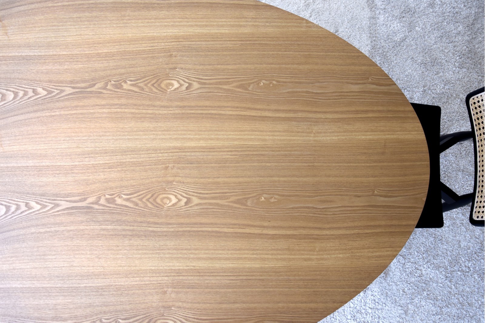 MESA DE COMEDOR OVALADA CHAPA DE FRESNO NATURAL - Imagen 2